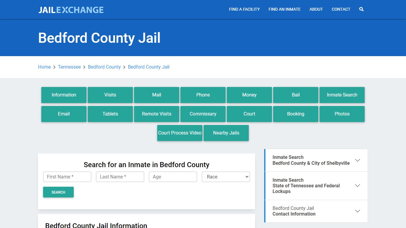 Bedford County Jail Roster Lookup, TN, Inmate Search